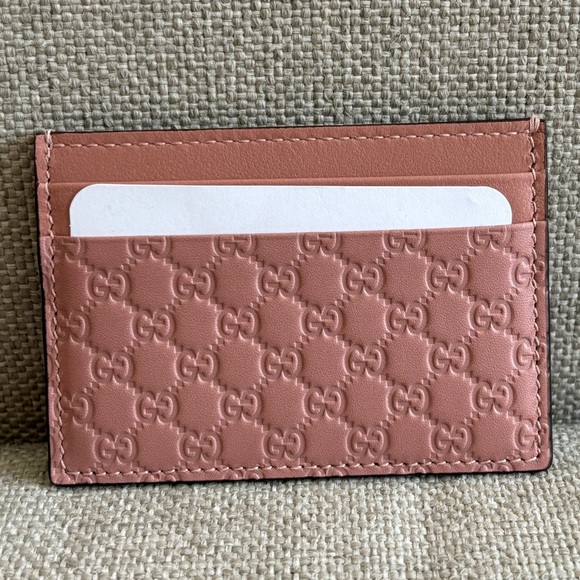 Pink Gucci Guccisima Card Wallet - Picture 3 of 4